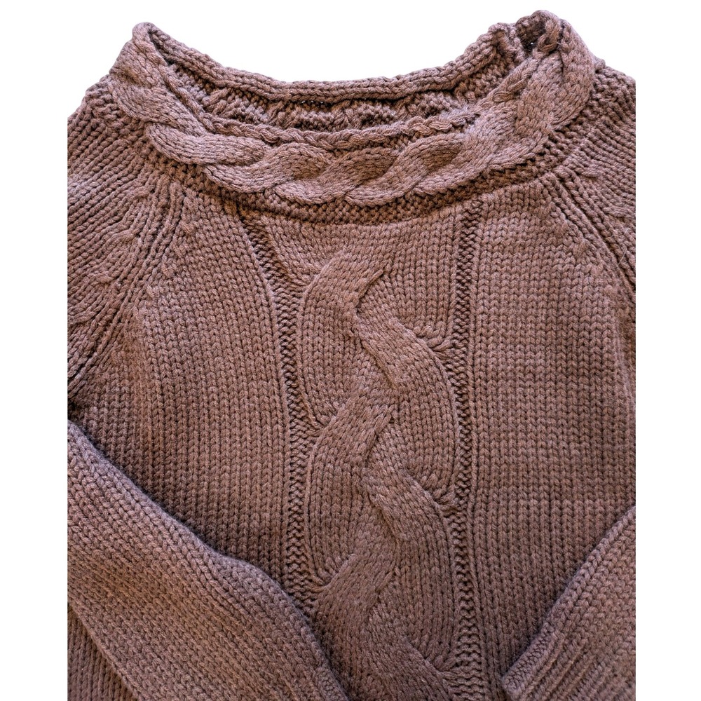 Altar'd State Cable‎ Knit Chunky knit Pullover Sweater Braided Collar - Size M - Picture 6 of 6